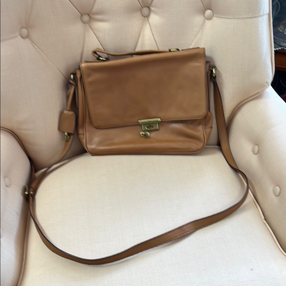 Fossil Tan Crossbody Bag with Gold Hardware